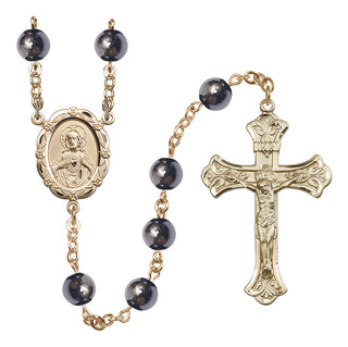 14 Karat Gold 8mm Hematite 3-Way Rosary