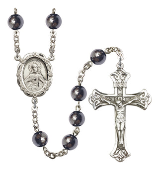 Silver Plated 8mm Black Onyx 3-Way Rosary