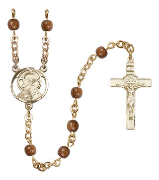 14 Karat Gold-Filled 4mm Wood Scapular Rosary