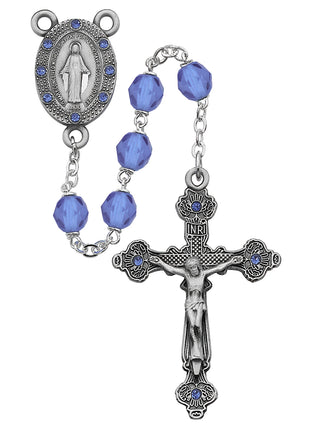 Blue Rosary With Blue Stones