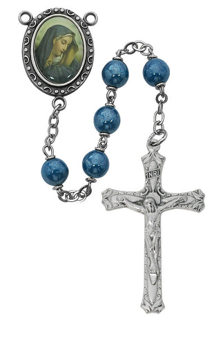 7MM Blue Our Lady of Sorrows Rosary