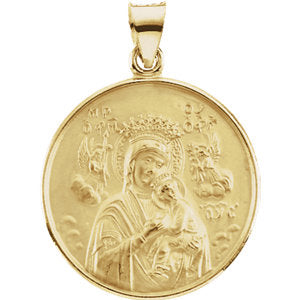 18K Yellow Perpetual Help Pendant