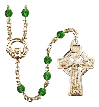 Gold-Plated 6mm Claddagh Rosary