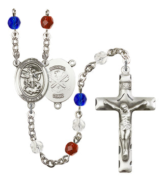 Silver-Plated 6mm Saint Michael / Nat'l Guard Rosary