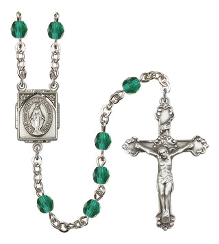 Silver Plated 6mm Fire Polished Miraculous Rosary in Zircon