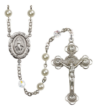Silver-Plated 6mm Miraculous Rosary