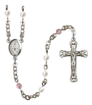 Silver-Plated 4mm Miraculous Rosary