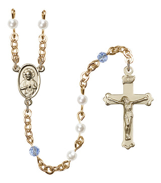 Gold-Plated 4mm Scapular Rosary