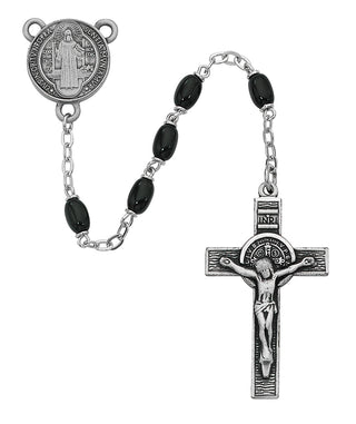 4XBlack Saint Benedict Rosary