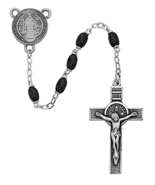 4XBlack Saint Benedict Rosary