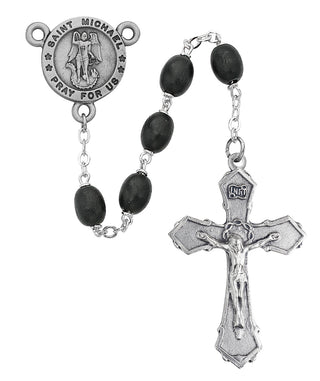 6X8MM Black St Michael Rosary