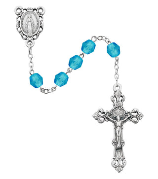 6MM AB Aqua/March Rosary