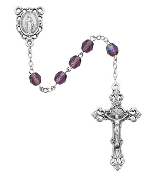Purple Glass February Rosary