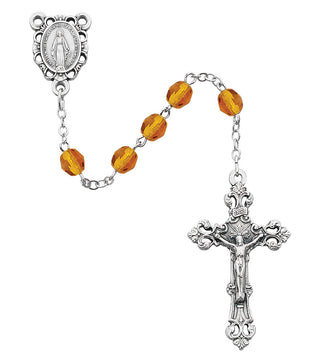 6MM Pearl, Topaz Rosary