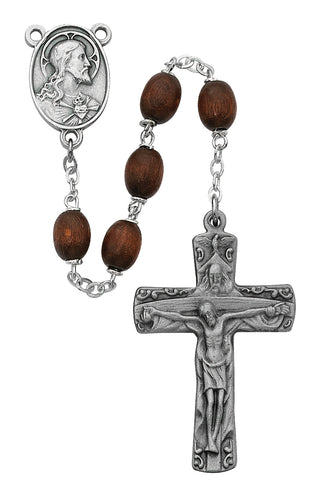Brown Wood Trinity Rosary