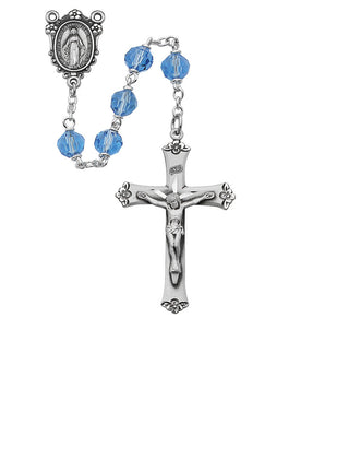 Sterling Silver Blue Tincut Rosary