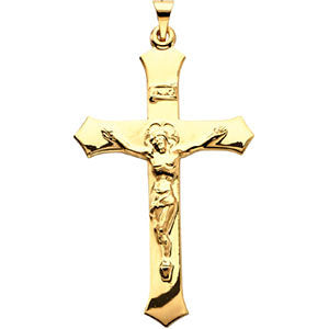 14K Yellow Gold Crucifix Pendant