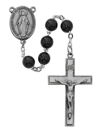 Black Wood Carved Rosary