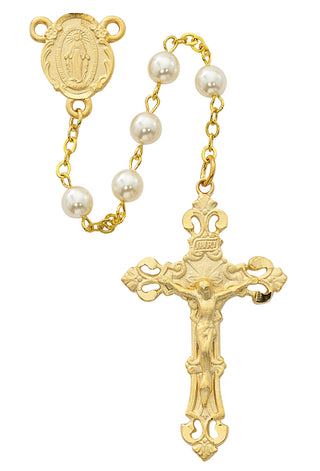 Faux Pearl Glass Rosary