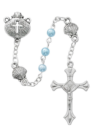 Pink Pearl Shell Baby Rosary Box