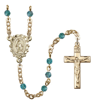 Gold Plated 4mm Austrian Crystal Miraculous Rosary in Zircon