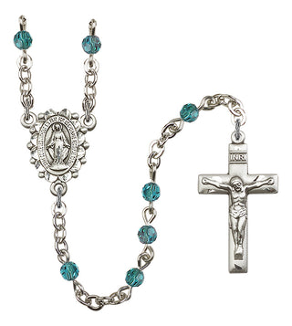 Silver Plated 4mm Austrian Crystal Miraculous Rosary in Zircon