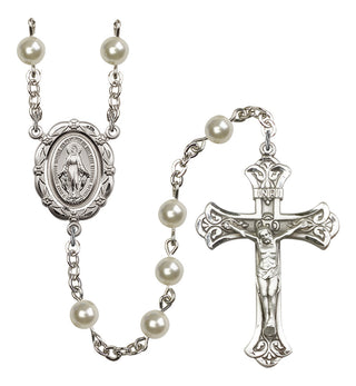 Silver-Plated 6mm Miraculous Rosary