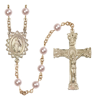 14kt Gold 6mm Miraculous Rosary