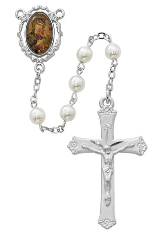 Faux Pearl Glass Perpetual Help Rosary