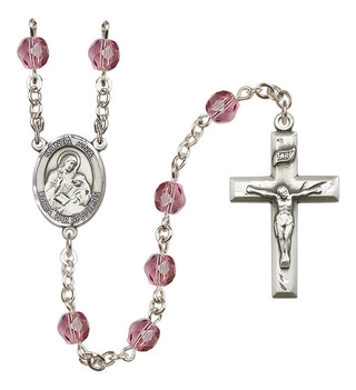 Silver-Plated 6mm Santa Ana  Engraved Catholic Rosaries