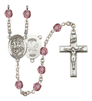 Silver-Plated 6mm Saint George / Nat'l Guard Rosary