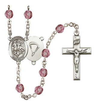 Silver-Plated 6mm Saint George / Paratrooper Rosary