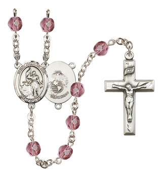 Silver-Plated 6mm Saint Joan of Arc / Marines Rosary
