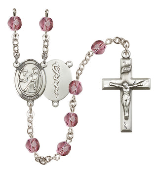 Silver-Plated 6mm Saint Luke the Apostle / Doctor Rosary
