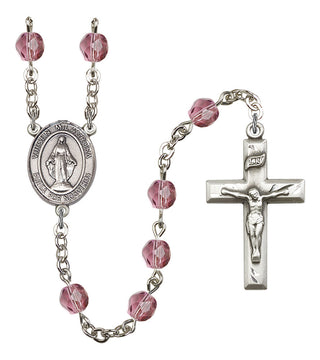 Virgen Milagrosa Rosary with Amethyst Beads