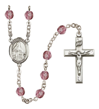 Silver Plated 6mm Fire Polished Saint Veronica Rosary in Amethyst