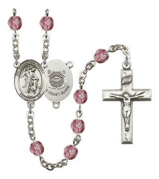 Guardian Angel and Coast Guard Rosary with Amethyst Beads