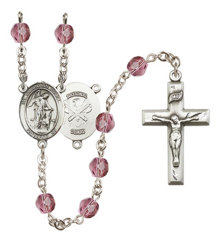 Silver-Plated 6mm Guardian Angel / Nat'l Guard Rosary