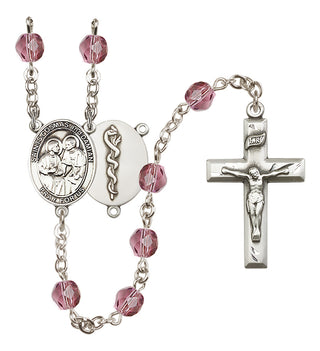 Silver-Plated 6mm Saints Cosmas & Damian / Doctors Rosary