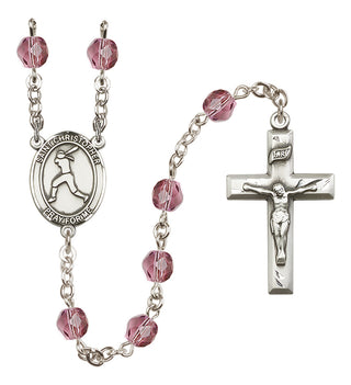 Silver-Plated 6mm Saint Christopher/Softball  Engraved Catholic Rosaries