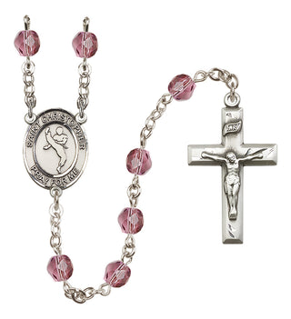 Silver-Plated 6mm Saint Christopher/Martial Arts Rosary