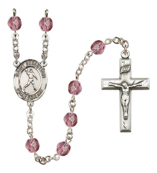 Silver-Plated 6mm Saint Sebastian/Football Rosary