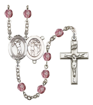 Saint Sebastian and Golf Rosary with Amethyst Beads