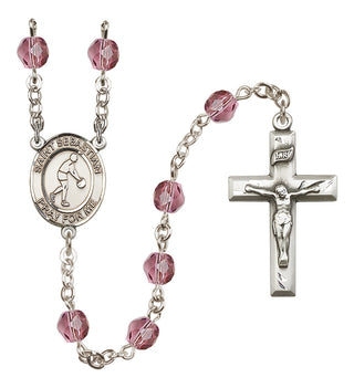 Silver-Plated 6mm Saint Sebastian/Basketball Rosary