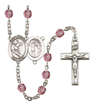 Saint Sebastian and Surfing Rosary with Amethyst Beads