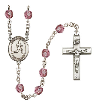 Silver-Plated 6mm Saint Sebastian/Track & Field Rosary