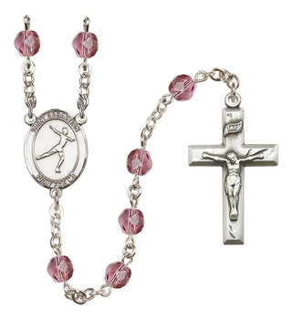 Silver-Plated 6mm Saint Sebastian/Figure Skating Rosary