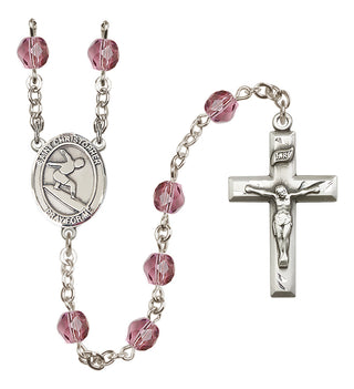 Silver-Plated 6mm Saint Christopher/Surfing Rosary