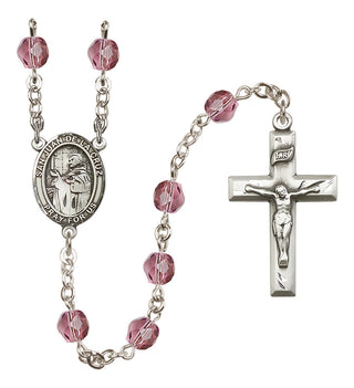 Silver Plated 6mm Fire Polished San Juan de la Cruz Rosary in Amethyst
