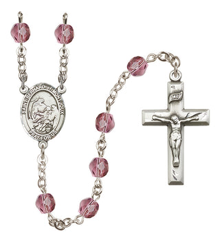 Silver-Plated 6mm Saint Bernard of Montjoux  Engraved Catholic Rosaries
